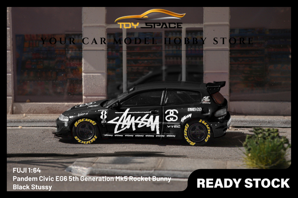 [FUJI] 1/64 Pandem Civic EG6 5th Generation Mk5 Rocket Bunny Black Stussy