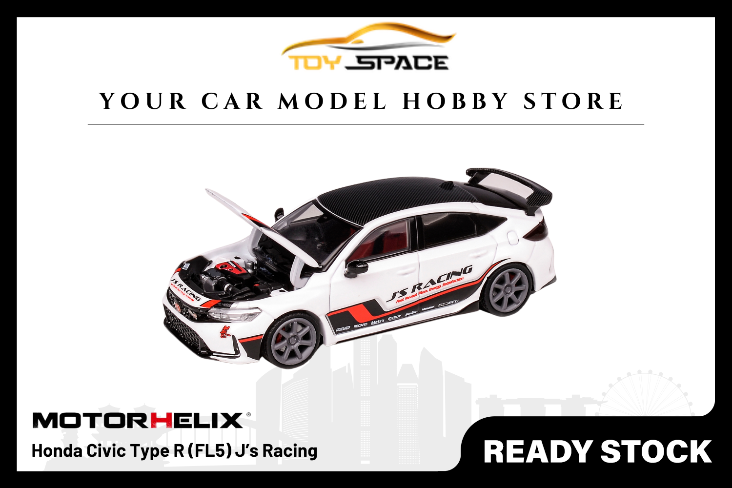 [MOTORHELIX] 1/64 Honda Civic Type R (FL5) J’s Racing