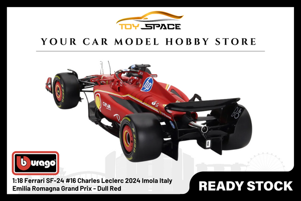 [BBURAGO] 1:18 Ferrari SF-24 #16 Charles Leclerc 2024 Imola Italy Emilia Romagna Grand Prix - Dull Red