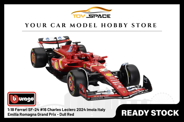 [BBURAGO] 1:18 Ferrari SF-24 #16 Charles Leclerc 2024 Imola Italy Emilia Romagna Grand Prix - Dull Red