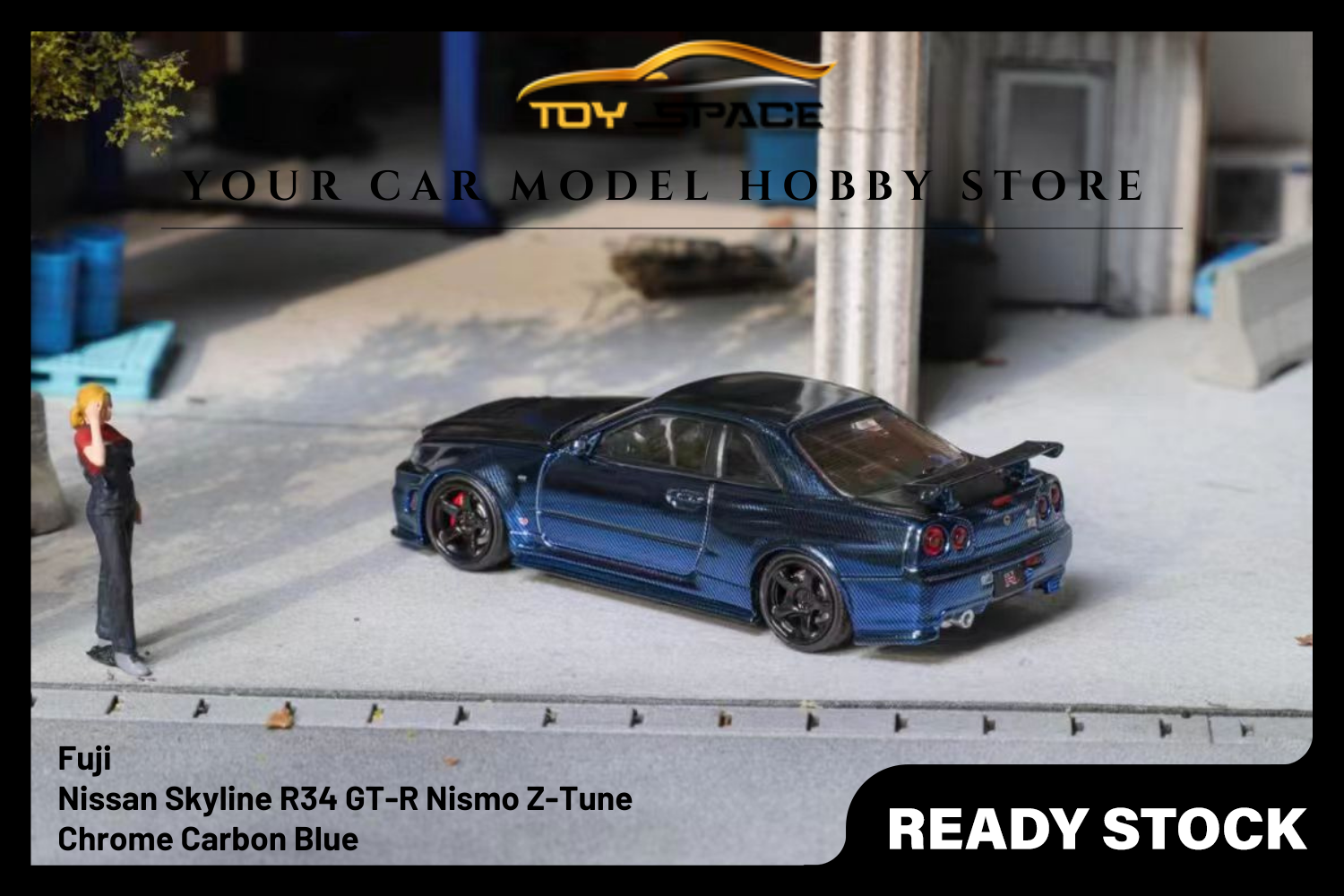 [FUJI] 1:64 Nissan Skyline R34 GT-R Nismo Z-Tune Chrome Carbon Blue