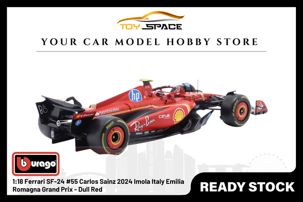 [BBURAGO] 1:18 Ferrari SF-24 #55 Carlos Sainz 2024 Imola Italy Emilia Romagna Grand Prix - Dull Red