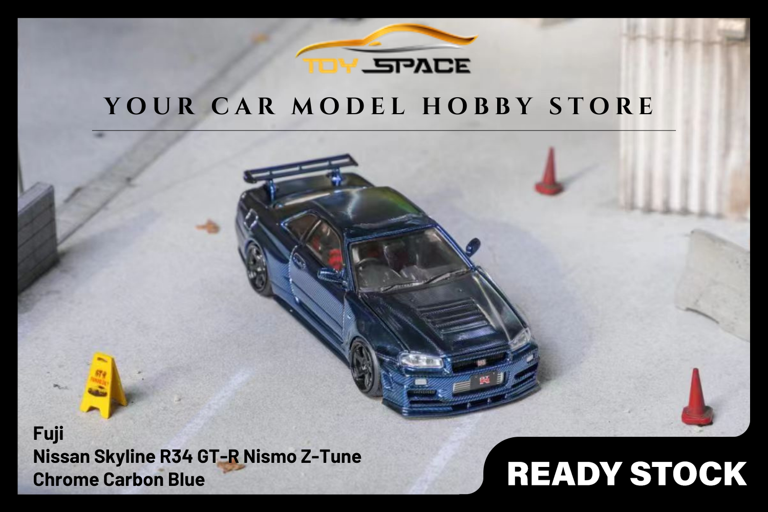 [FUJI] 1:64 Nissan Skyline R34 GT-R Nismo Z-Tune Chrome Carbon Blue