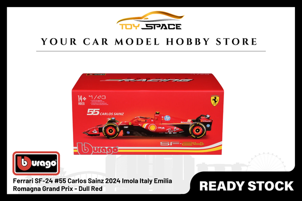 [BBURAGO] 1:43 Ferrari SF-24 #55 Carlos Sainz 2024 Imola Italy Emilia Romagna Grand Prix - Dull Red