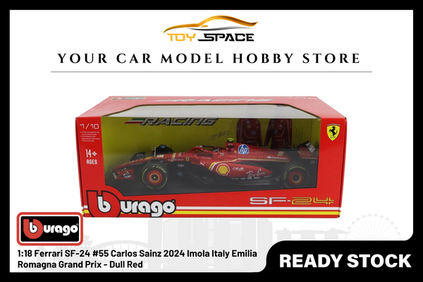 [BBURAGO] 1:18 Ferrari SF-24 #55 Carlos Sainz 2024 Imola Italy Emilia Romagna Grand Prix - Dull Red