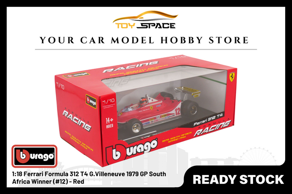 [BBURAGO] 1:18 Ferrari Formula 312 T4 G.Villeneuve 1979 GP South Africa Winner (#12) - Red