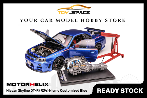 [MOTORHELIX] 1:18 Nissan Skyline GT-R (R34) Nismo Customized Blue