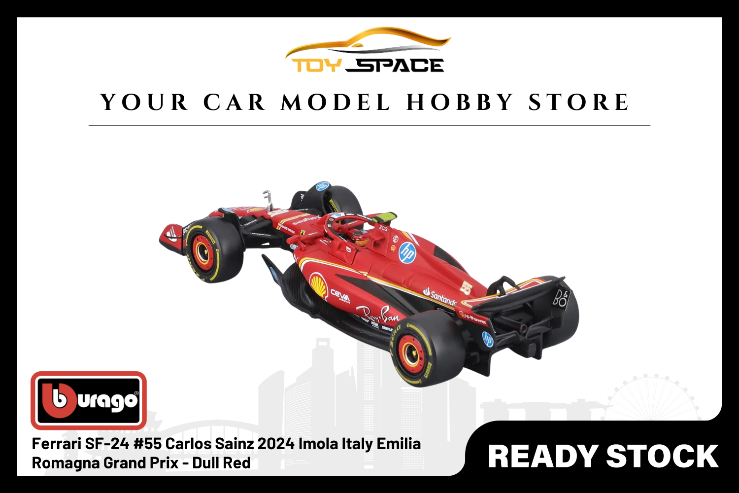 [BBURAGO] 1:43 Ferrari SF-24 #55 Carlos Sainz 2024 Imola Italy Emilia Romagna Grand Prix - Dull Red