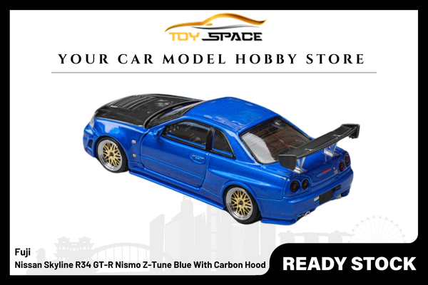 [FUJI] 1:64 Nissan Skyline R34 GT-R Nismo Z-Tune Blue With Carbon Hood