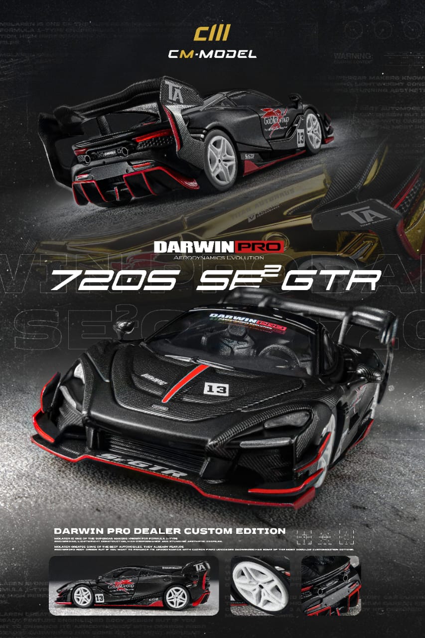 [CM MODEL] 1:64 DarwinPro 720SeGTR Matt Black Special Limited Edition