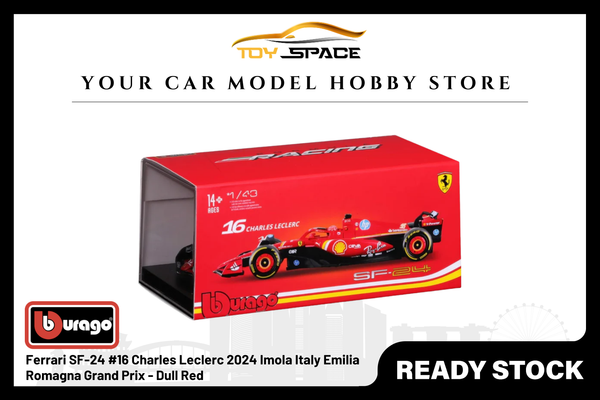 [BBURAGO] 1:43 Ferrari SF-24 #16 Charles Leclerc 2024 Imola Italy Emilia Romagna Grand Prix - Dull Red