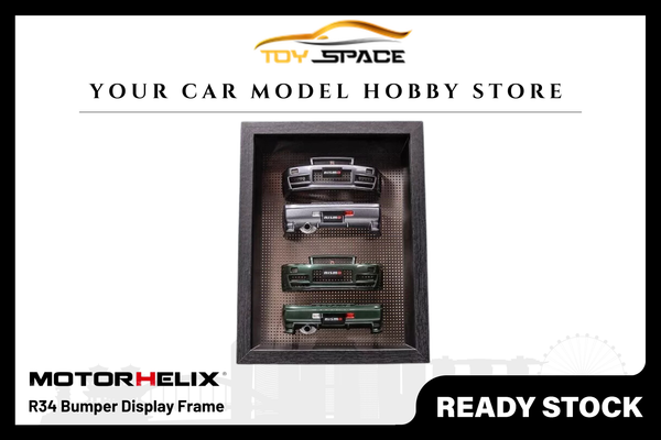 [MOTORHELIX] 1:18 R34 Bumper Display Frame Dark Green And Gun Metallic