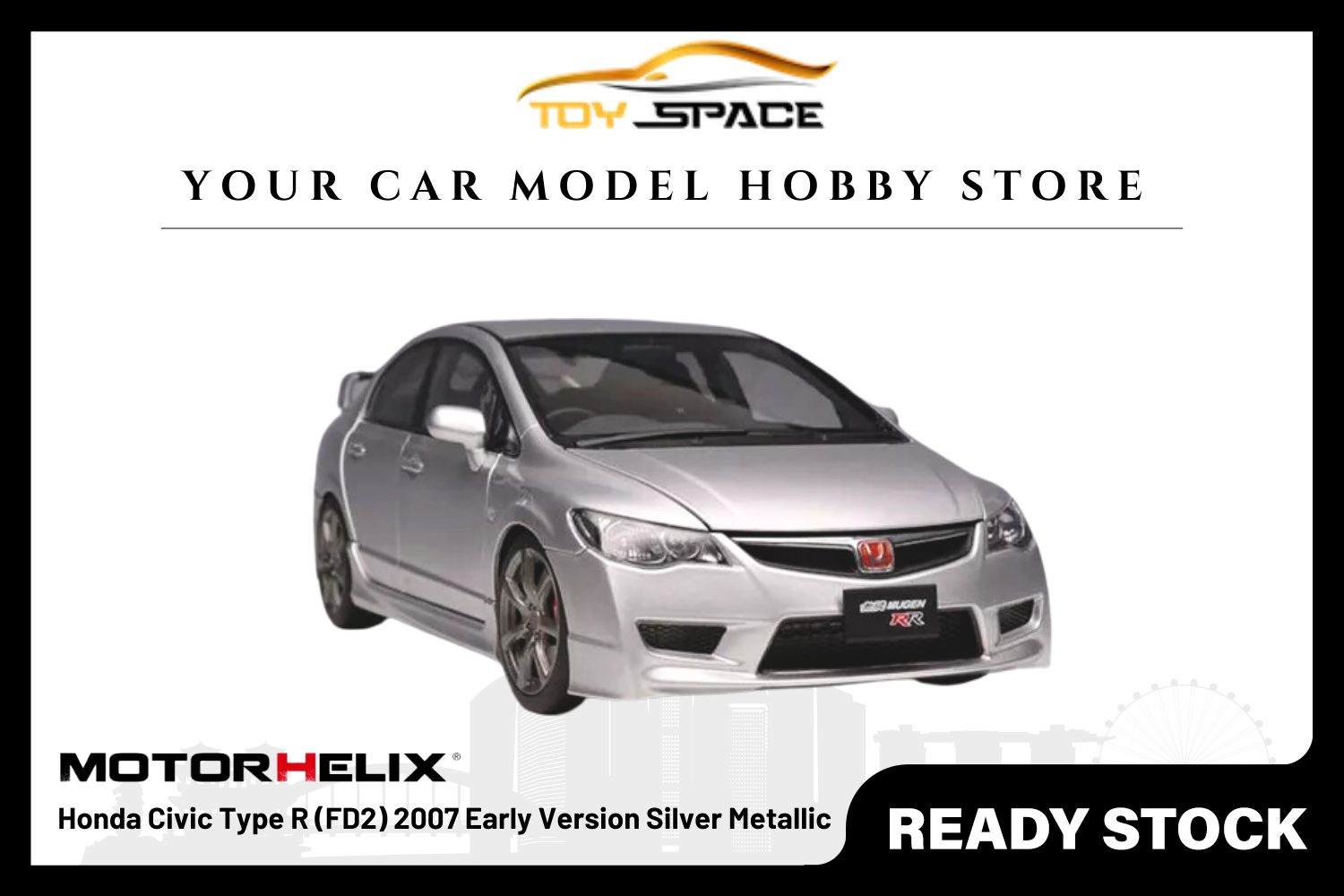 [MOTORHELIX] 1:18 Honda Civic Type R (FD2) 2007 Early Version Silver Metallic