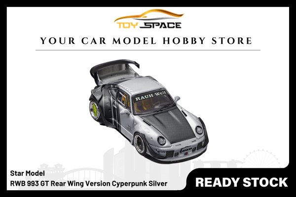 [STAR MODEL] 1/64 RWB 993 GT Rear Wing Version Cyperpunk Silver