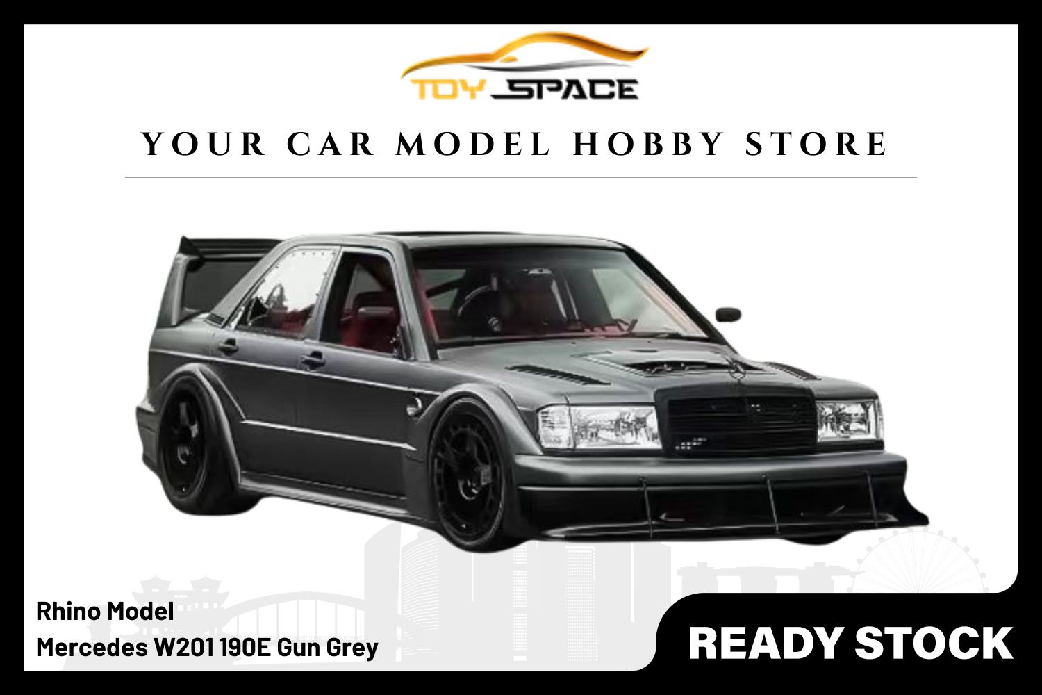 [RHINO MODEL] 1:64 Mercedes W201 190E Gun Grey