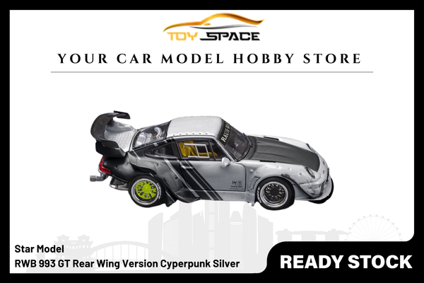 [STAR MODEL] 1/64 RWB 993 GT Rear Wing Version Cyperpunk Silver