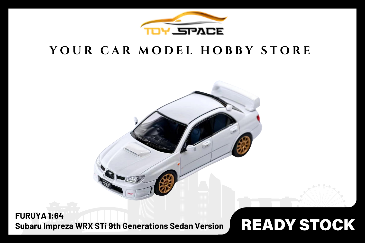 [FURUYA] 1:64 Subaru Impreza WRX STi 9th Generations Sedan Version White