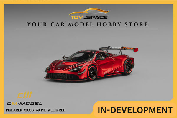 [CM MODEL] 1:64 Mclaren 720SGT3X Metallic Red