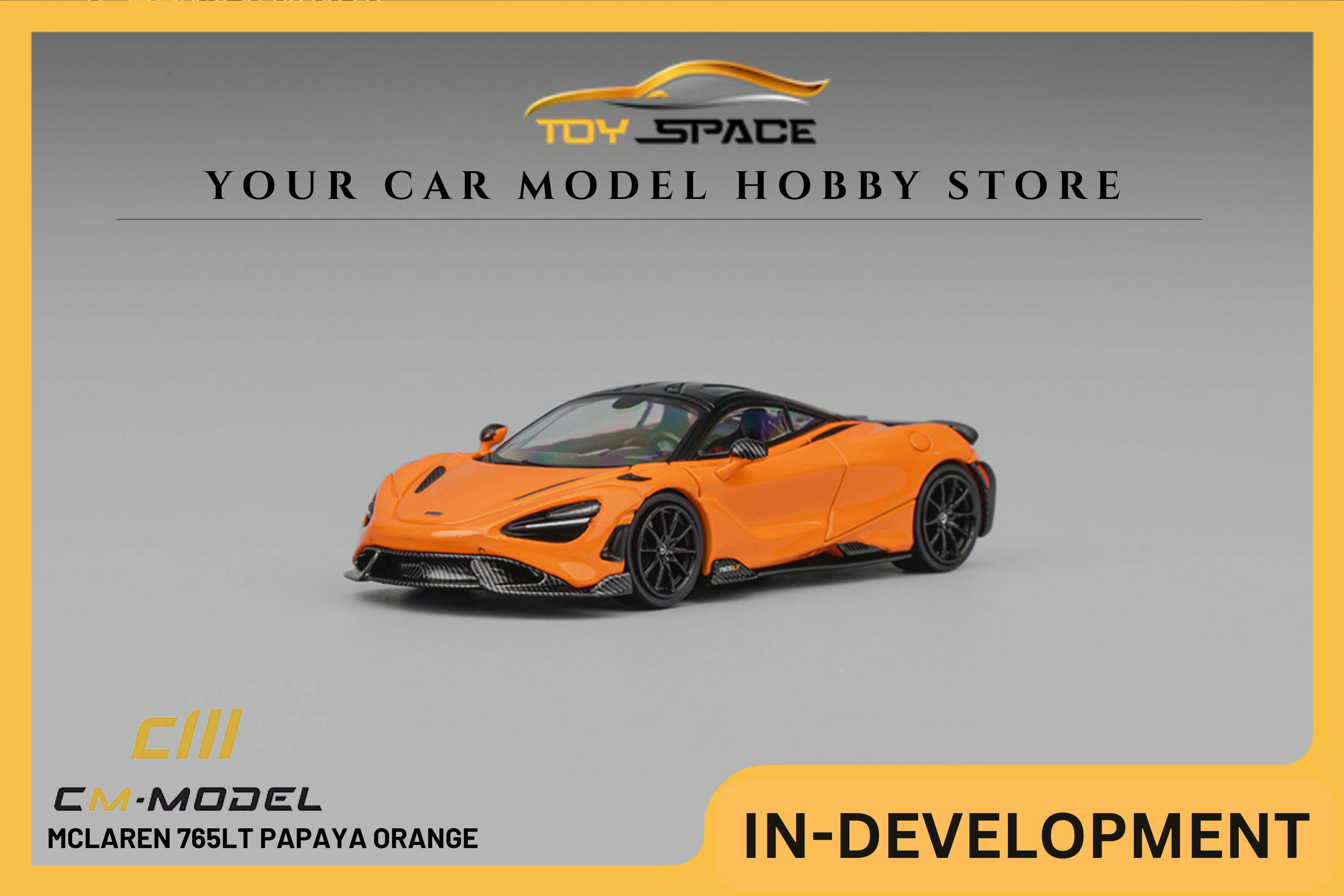 [CM MODEL] 1:64 Mclaren 765LT Papaya Orange - Toy Space Diecast Online Store Singapore