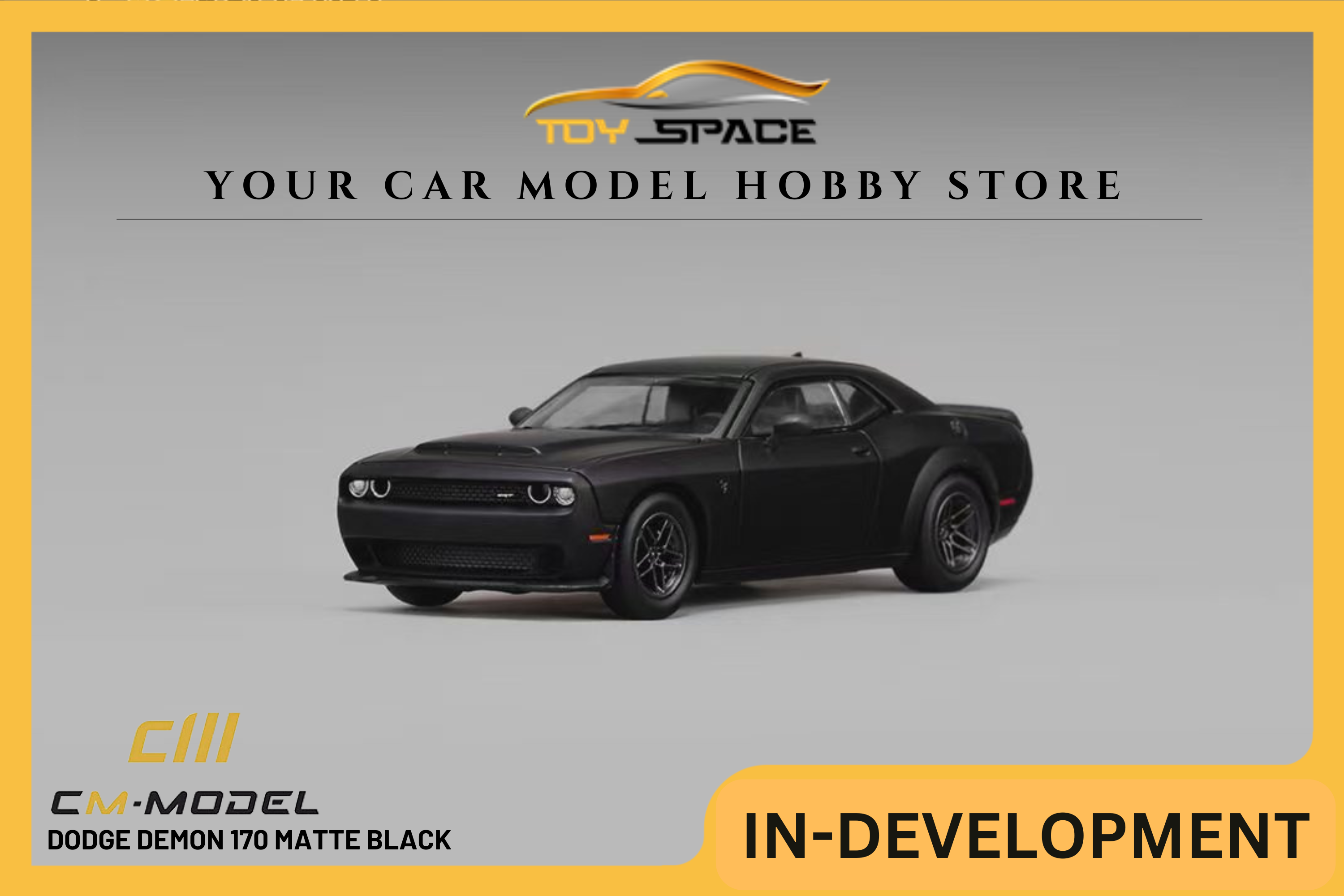 [CM MODEL] 1:64 Dodge Demon 170 Matte Black - Toy Space Diecast Online Store Singapore