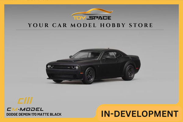 [CM MODEL] 1:64 Dodge Demon 170 Matte Black - Toy Space Diecast Online Store Singapore