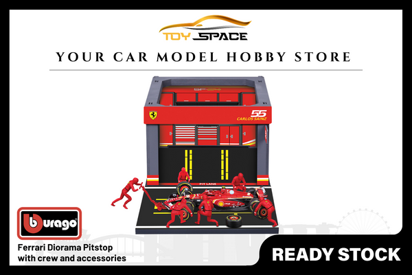 [BBURAGO] 1:43 Ferrari Diorama Pitstop Set