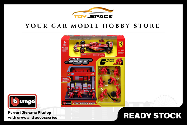 [BBURAGO] 1:43 Ferrari Diorama Pitstop Set