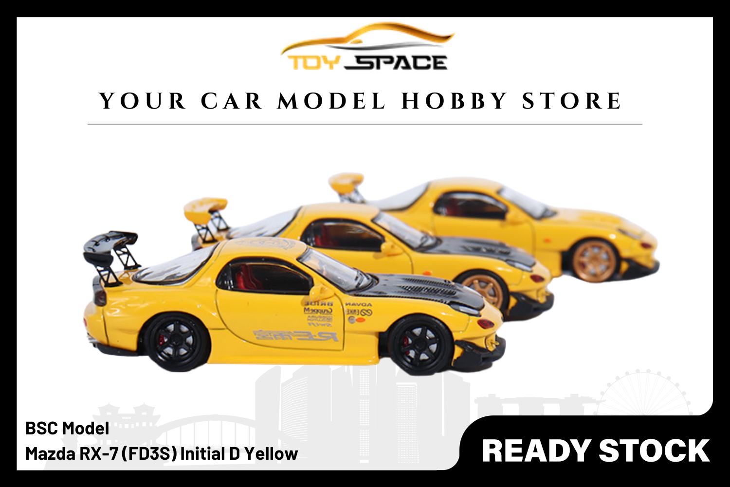 [BSC MODEL] 1/64 Mazda RX-7 (FD3S) Initial D Yellow