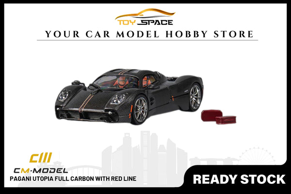 [CM MODEL] 1:64 Pagani Utopia Full Carbon With Red Line