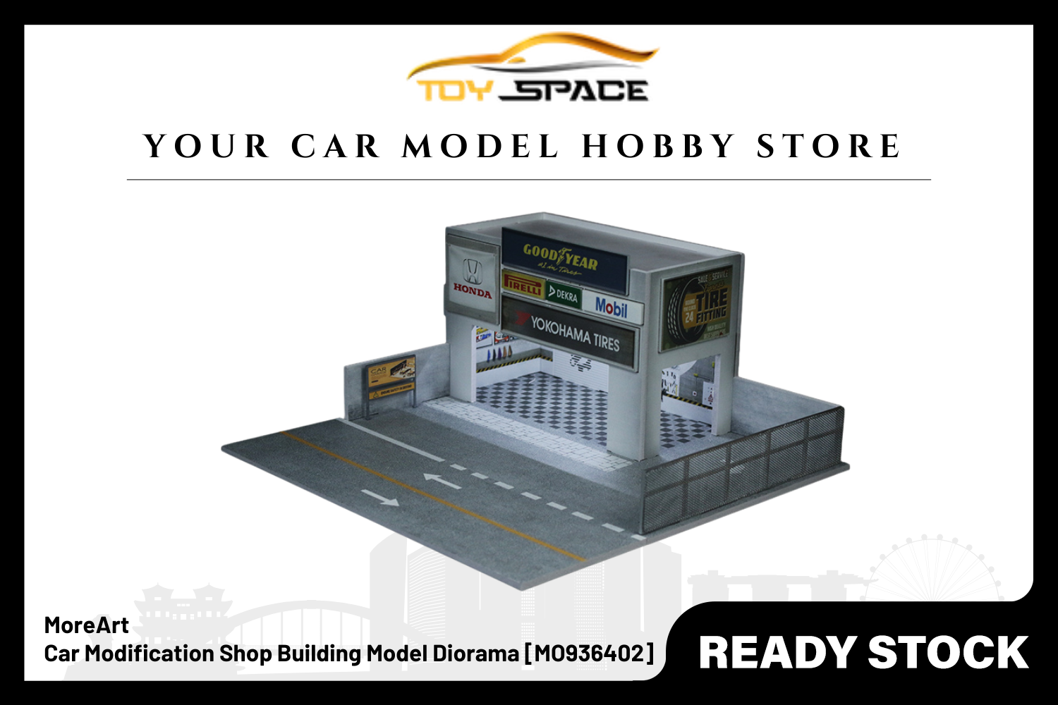 [MOREART] 1/64 Car Modification Shop Building Model Diorama