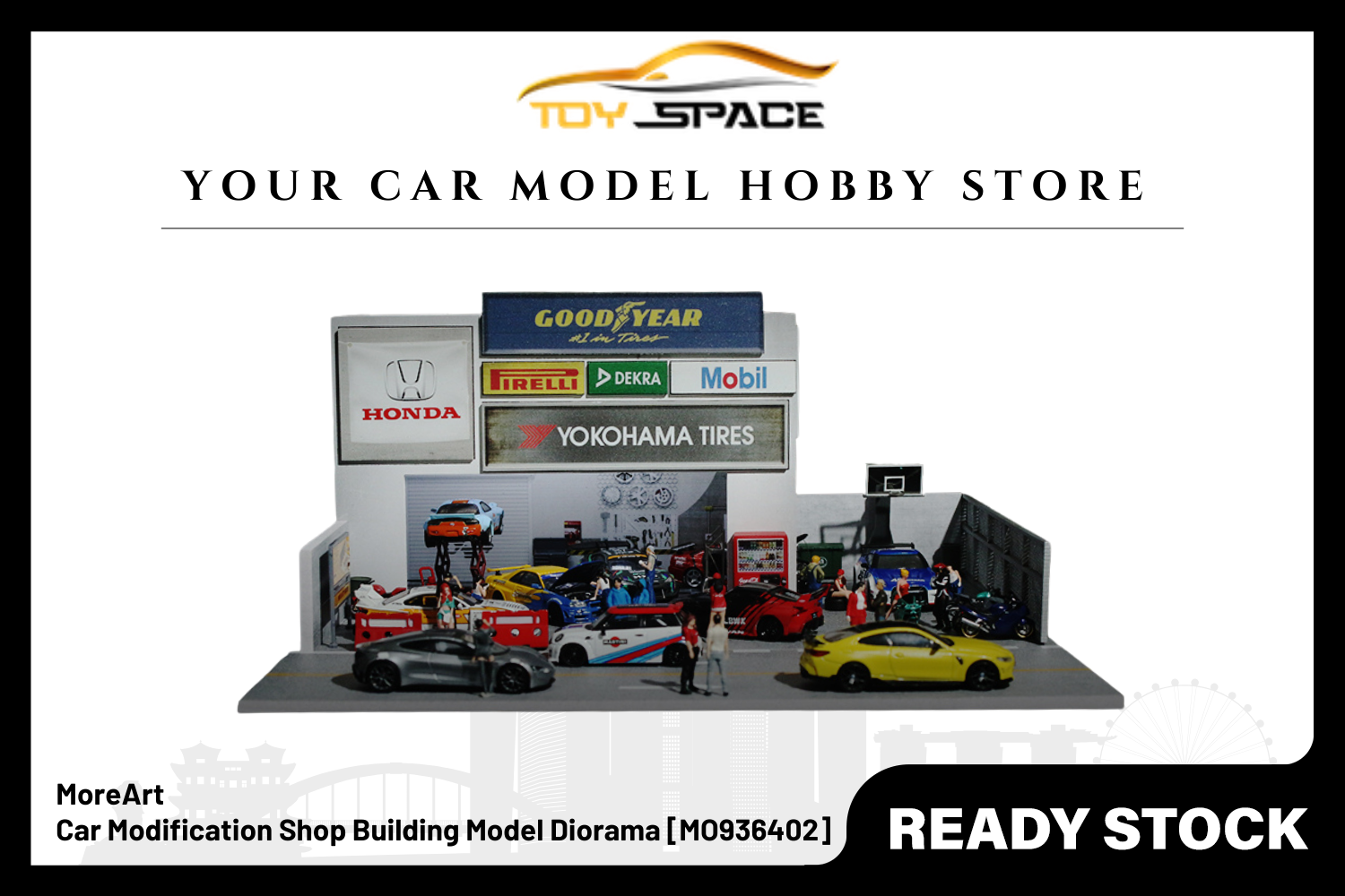 [MOREART] 1/64 Car Modification Shop Building Model Diorama