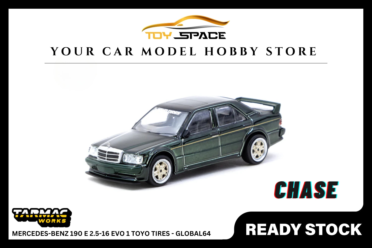 [TARMAC WORKS] 1:64 Mercedes-Benz 190 E 2.5-16 Evo 1 Toyo Tires - GLOBAL64