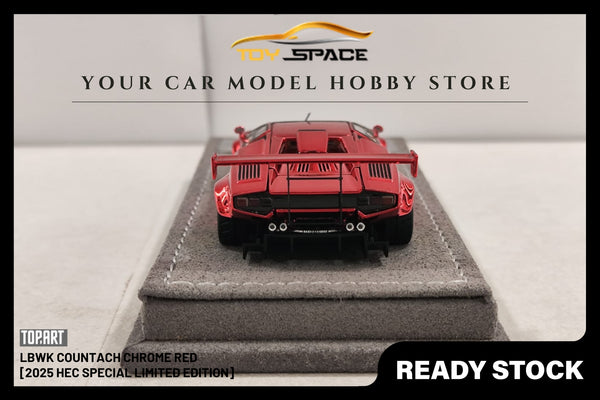 [TOPART] 1:64 LBWK Countach Chrome Red [2025 HEC Special Limited Edition]