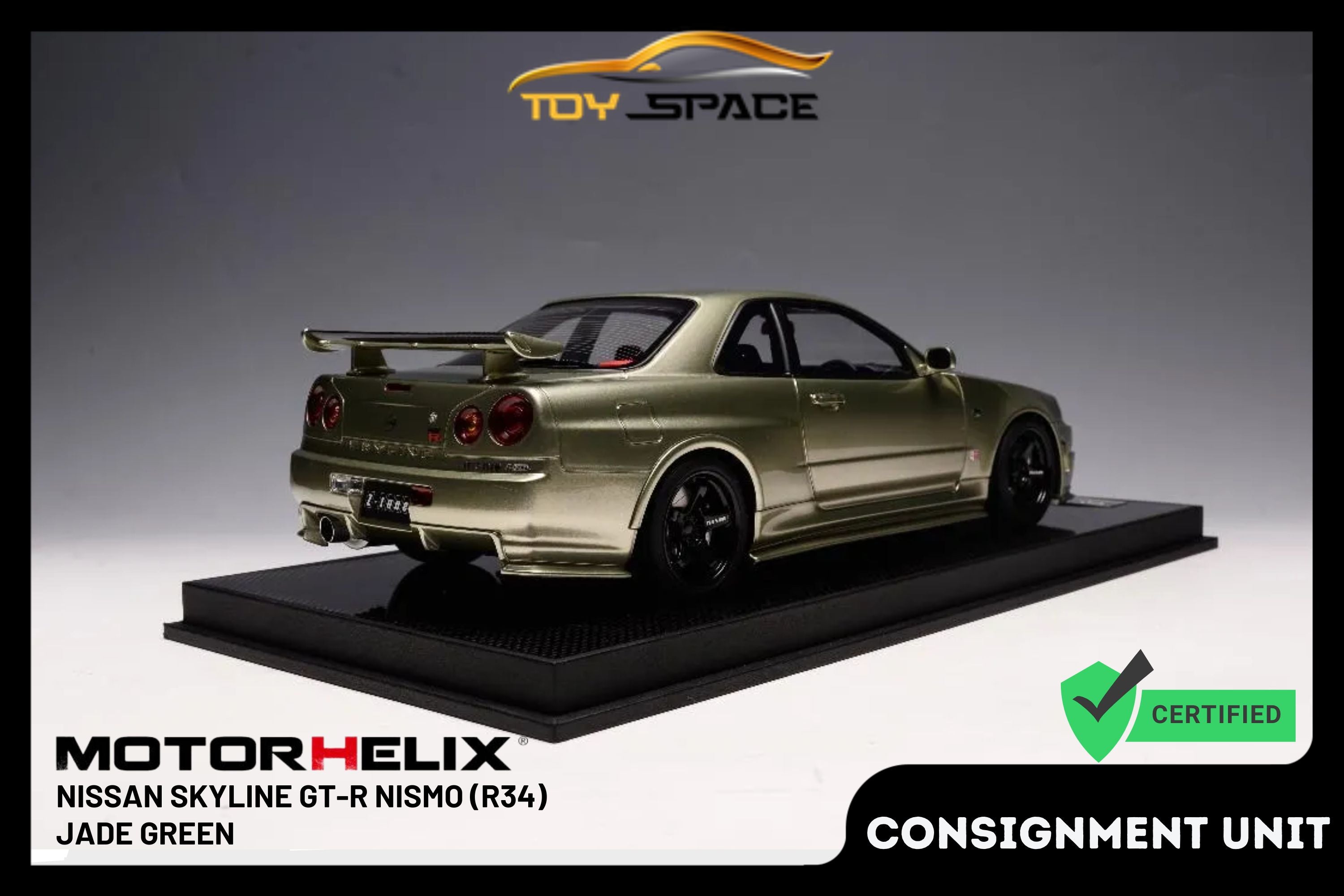 [MOTORHELIX] 1/12 Nissan Skyline GT-R NISMO (R34) Jade Green with Engine Display