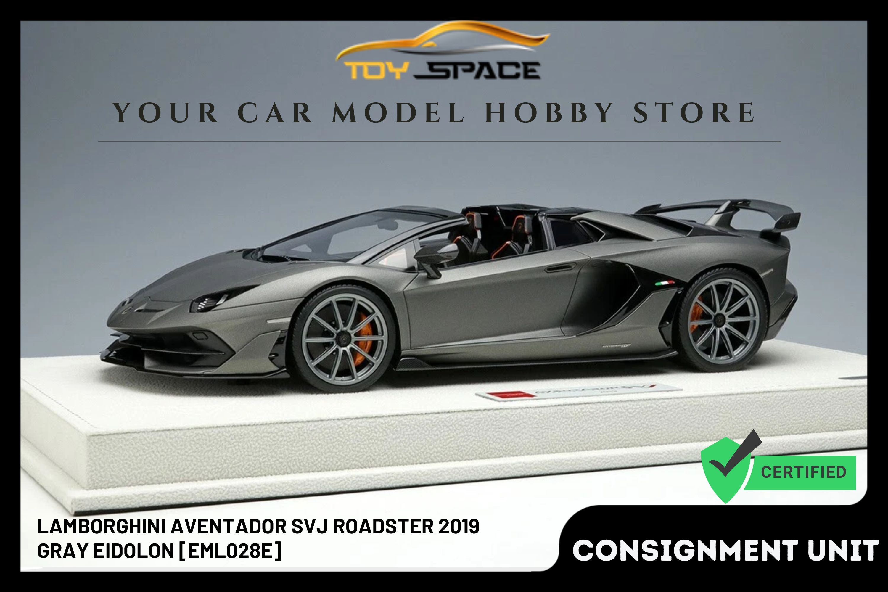 [MAKE UP] 1:18 Lamborghini Aventador SVJ Roadster 2019 Gray [EML028E]