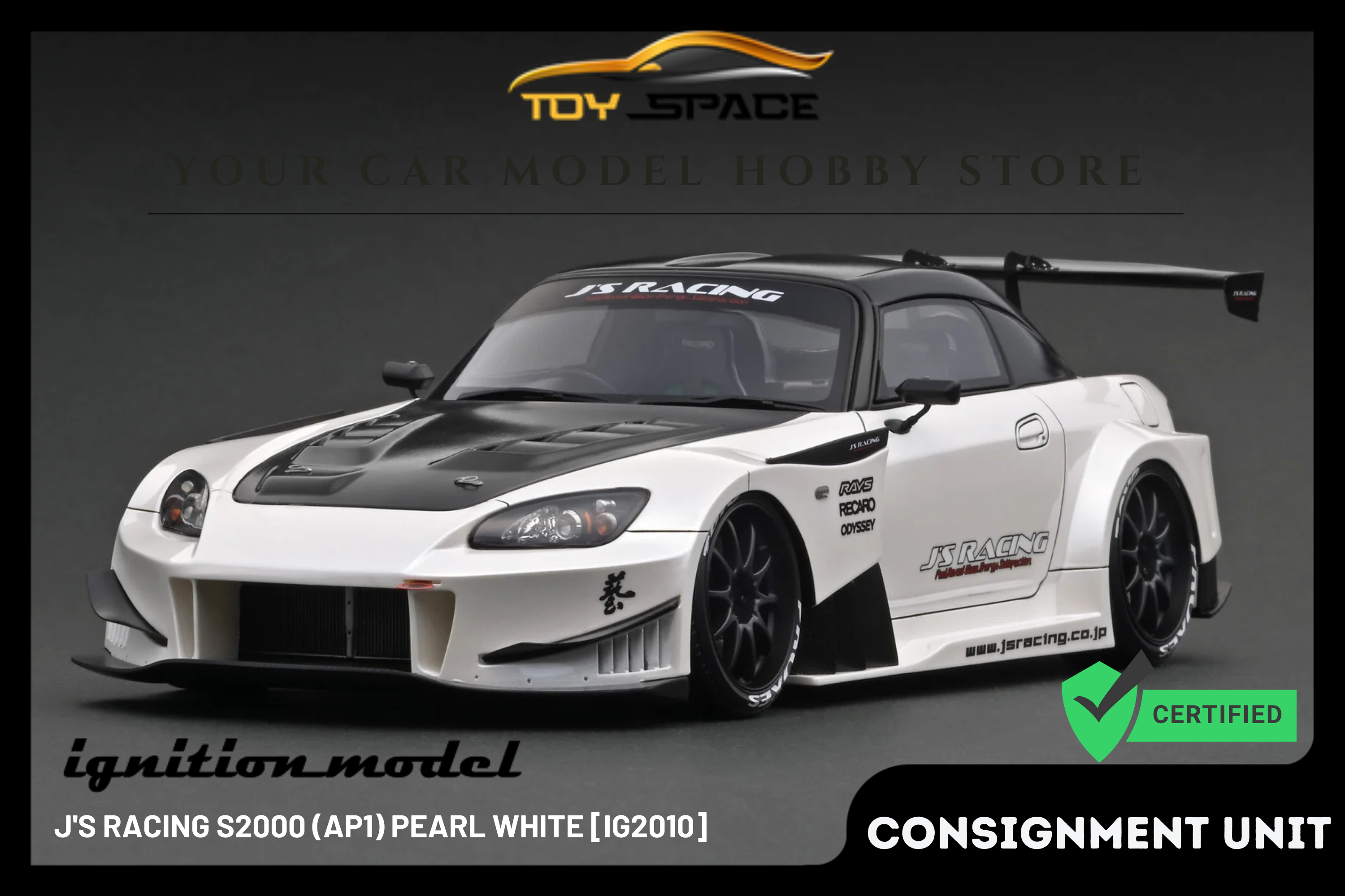 [IGNITION MODEL] 1:18 J'S RACING S2000 (AP1) Pearl White [IG2010]