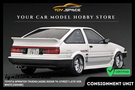 [IGNITION MODEL] 1:18 Toyota Sprinter Trueno (AE86) 3Door TK-Street Late Ver. White [IG3489] - Toy Space Diecast Online Store Singapore