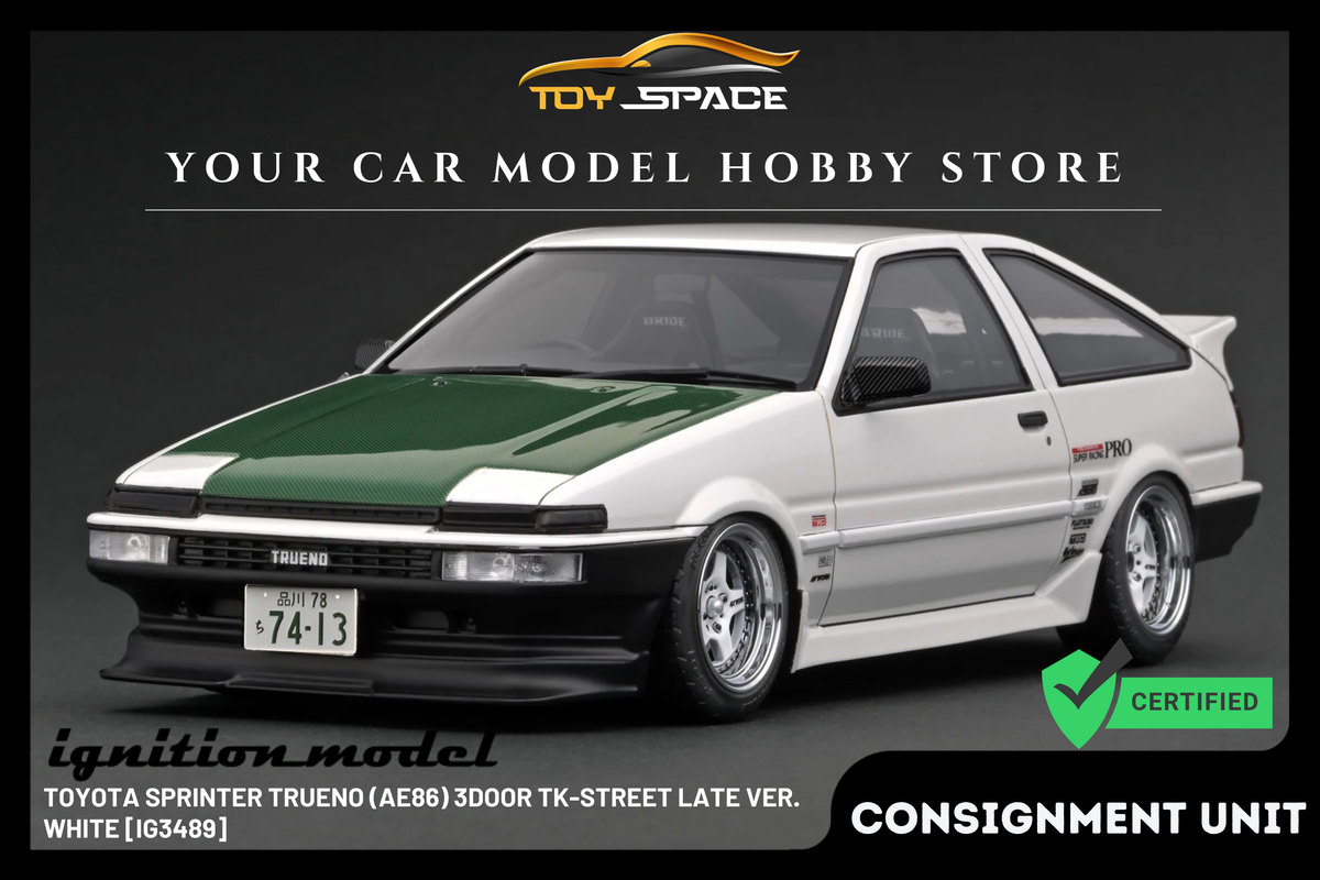 [IGNITION MODEL] 1:18 Toyota Sprinter Trueno (AE86) 3Door TK-Street Late Ver. White [IG3489] - Toy Space Diecast Online Store Singapore