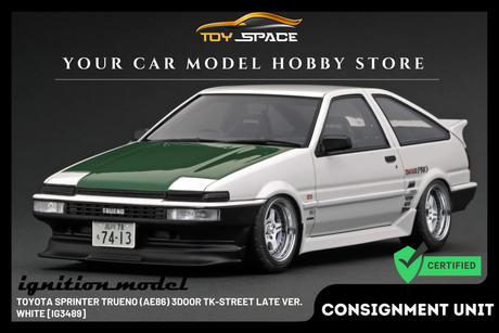 [IGNITION MODEL] 1:18 Toyota Sprinter Trueno (AE86) 3Door TK-Street Late Ver. White [IG3489] - Toy Space Diecast Online Store Singapore