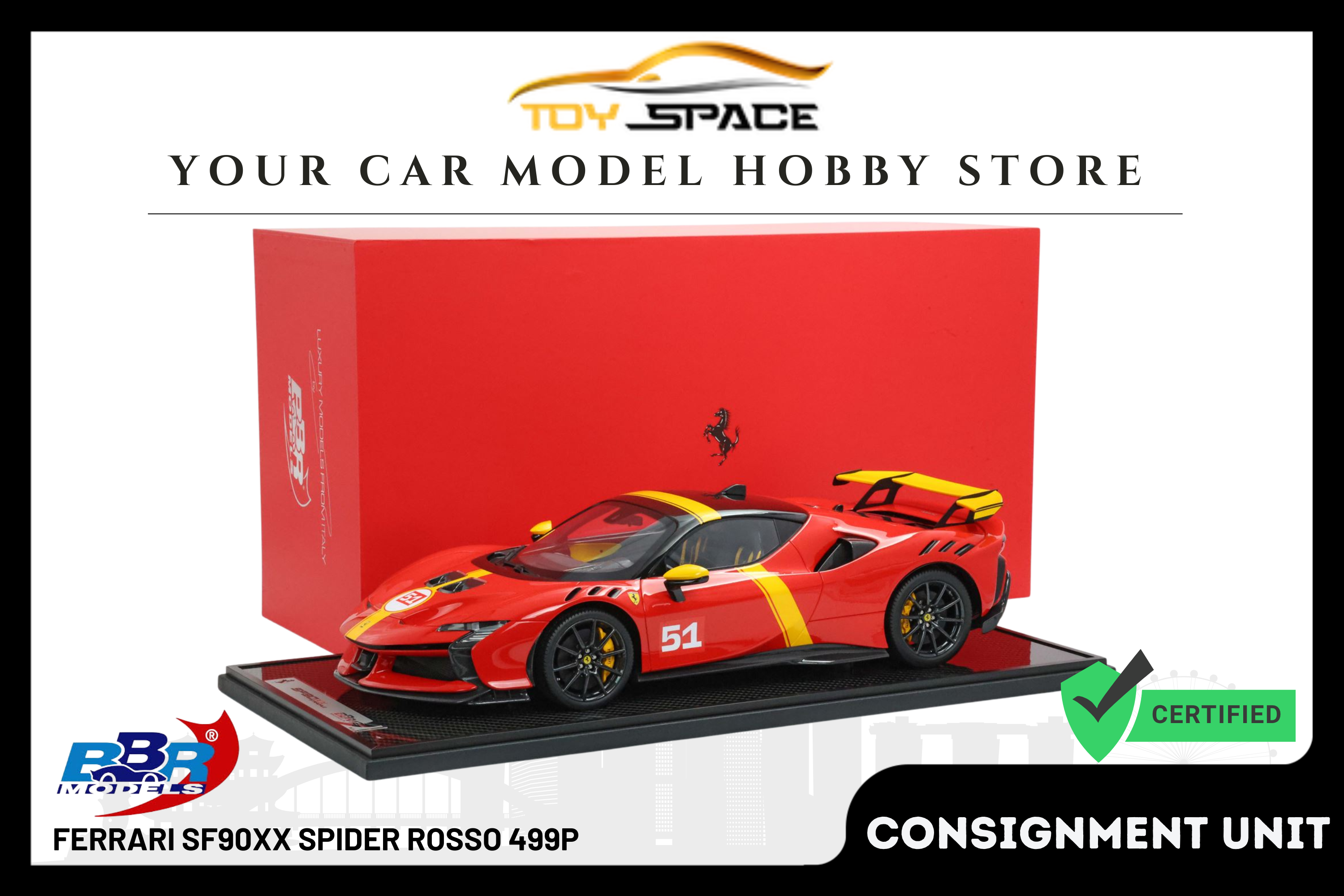 [BBR MODELS] 1:12 Ferrari SF90XX Spider Rosso 499P