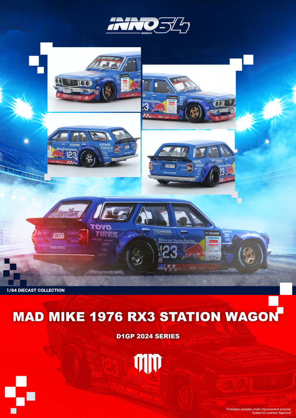 [INNO64] Mad Mike 1976 Mazda RX3 Station Wagon  D1GP Series 2024