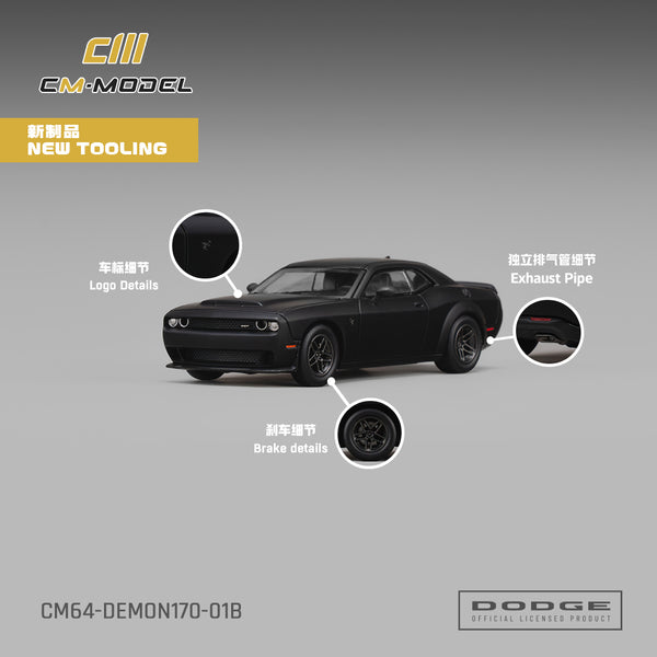 [CM MODEL] 1:64 Dodge Demon 170 Matte Black