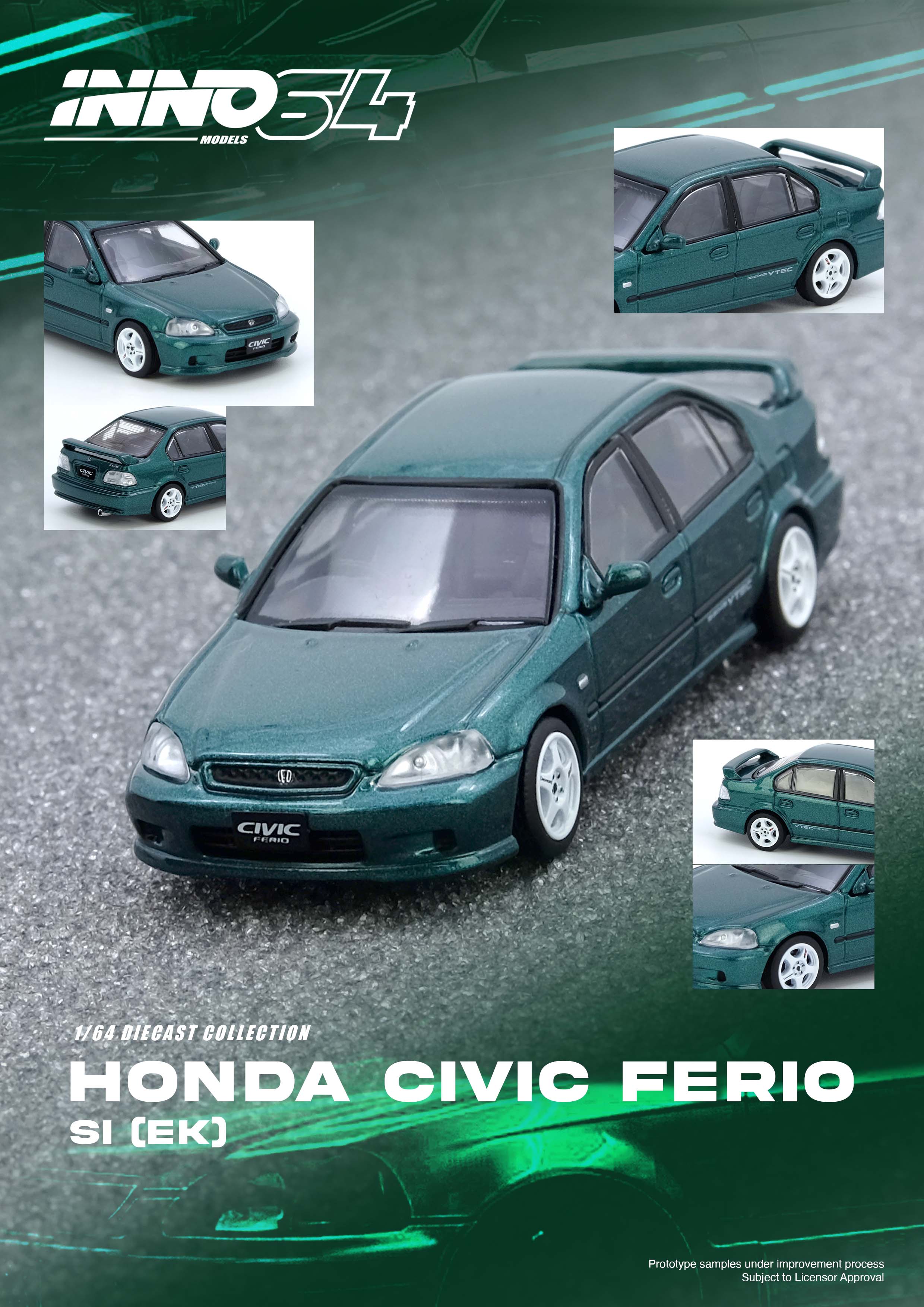 [INNO64] Honda Civic Ferio Si (EK) Green
