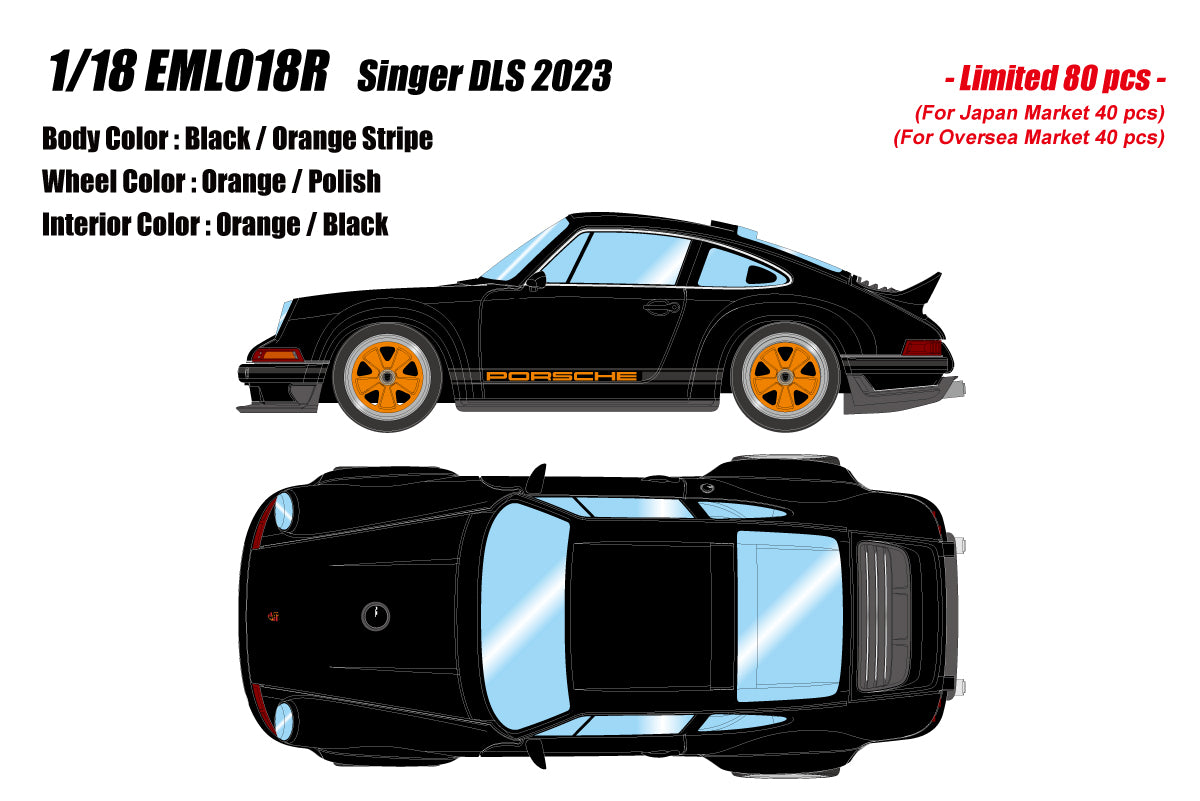 [MAKE UP] 1:18 Singer DLS 2023 Black / Orange Stripe [EML018R]