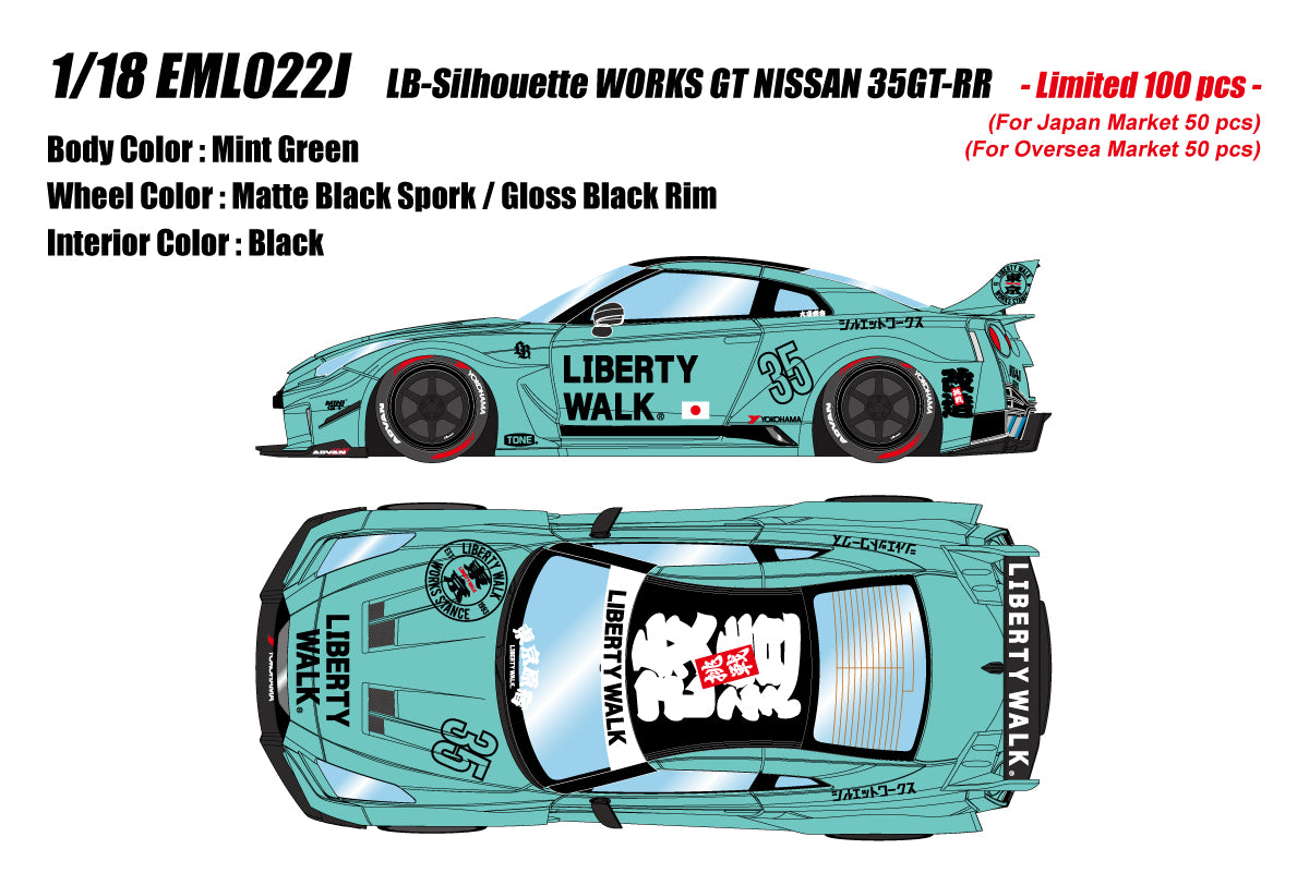 [MAKE UP] 1:18 LB-Silhouette Works GT Nissan 35GT-RR Mint Green [EML022J]