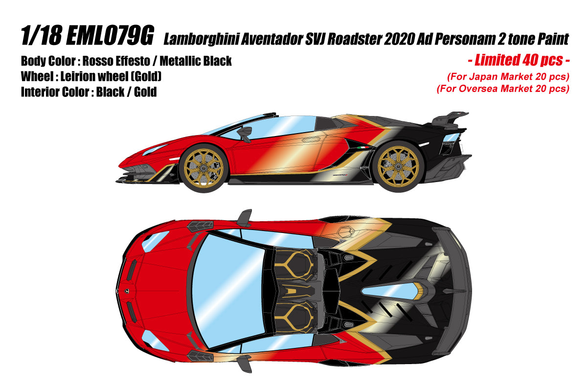 [MAKE UP] 1:18 Lamborghini Aventador SVJ Roadster Ad Personam 2tone Paint [EML079]