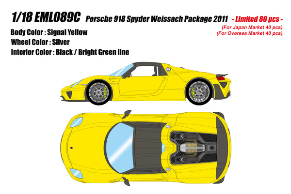 [MAKE UP] 1:18 Porsche 918 Spyder Weissach Package 2011 [EML089]