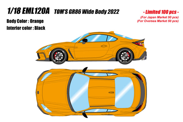 [MAKE UP] 1/18 TOM'S GR86 Wide Body 2022 [EML120]