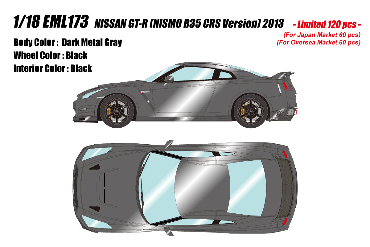 [MAKE UP] 1:18 Nissan GT-R Nismo R35 CRS Version 2013 Dark Metal Gray [EML173]