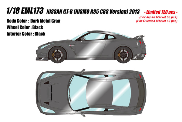 [MAKE UP] 1:18 Nissan GT-R Nismo R35 CRS Version 2013 Dark Metal Gray [EML173]